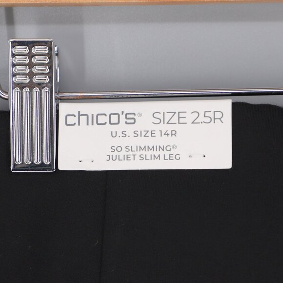 NWT CHICO'S So Slimming 360 Juliet Ponte Trim Detail Pant Black Size 2.5/US 14 - Picture 7 of 10